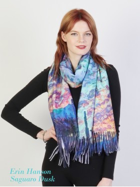 Erin Hanson: Saguaro Dusk Fashion Scarf